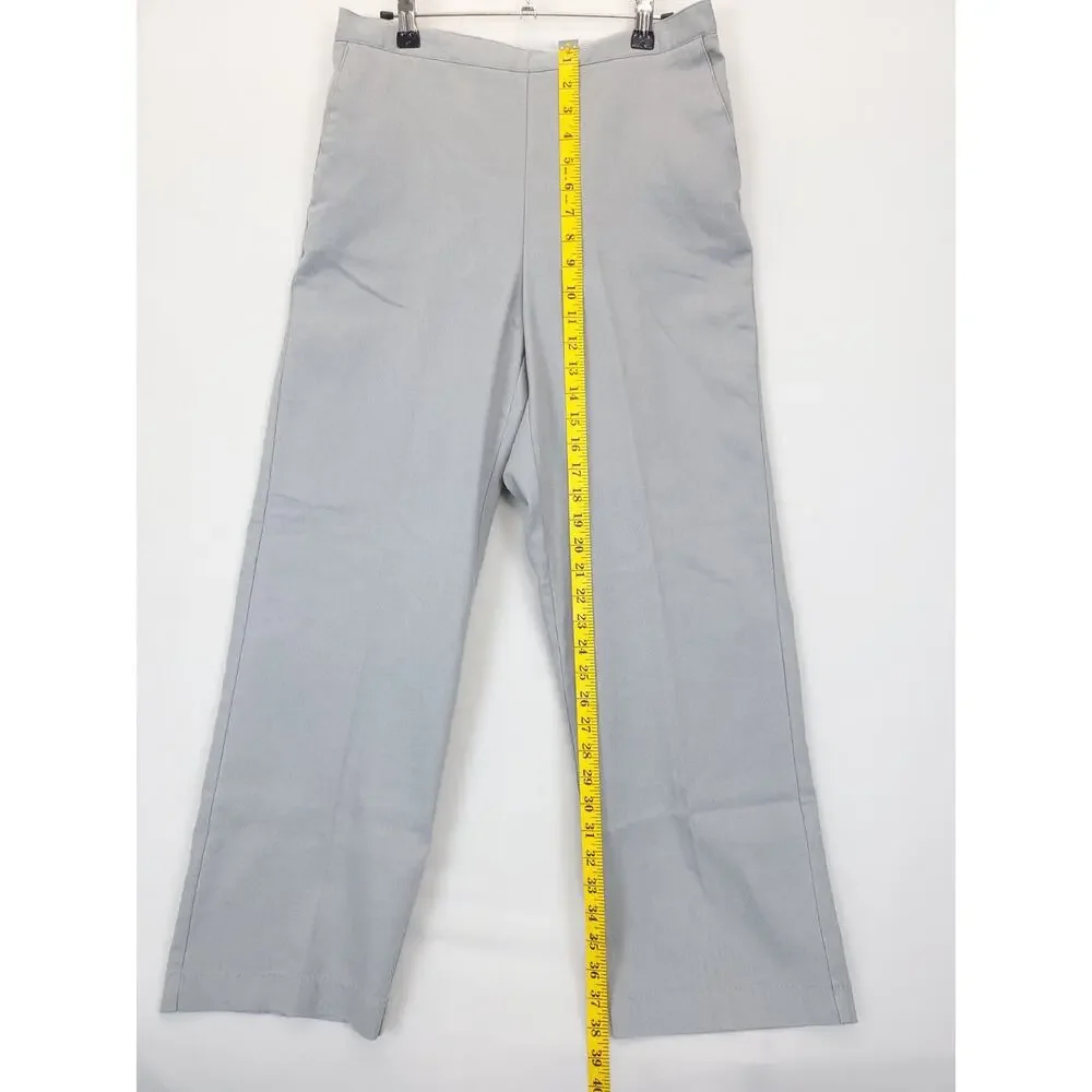 Alfred Dunner Pull-on Pants Proportioned Med Stretch Ramie Blend Women 12P‎ Gray